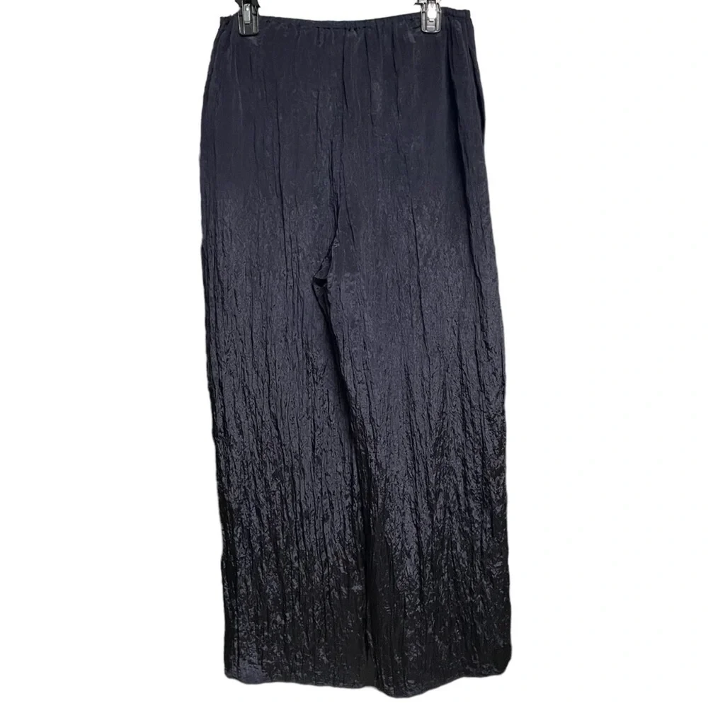 Vince Black Crinkled Wide-Leg Pants - Picture 3 of 7